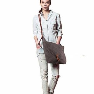 Gray Tom Clovers Canvas Crossbody Messenger Tote